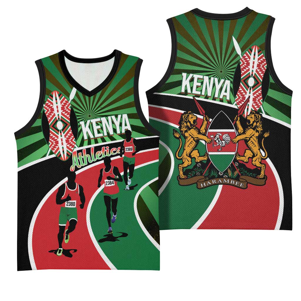 Afro Athletics Kenya Basketball Jersey Olono Maasai Shield Running Way LT14