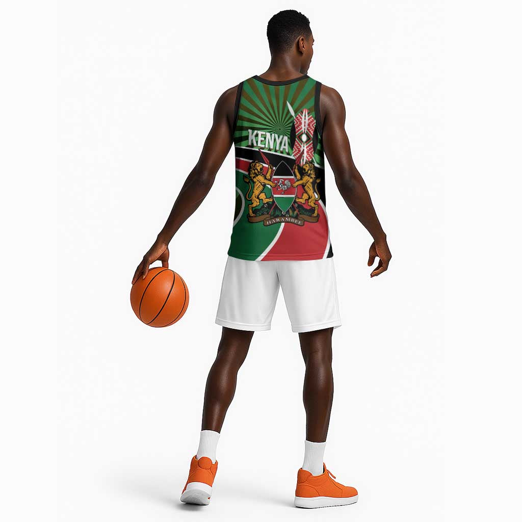 Afro Athletics Kenya Basketball Jersey Olono Maasai Shield Running Way LT14