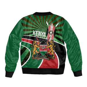 Afro Athletics Kenya Bomber Jacket Olono Maasai Shield Running Way - African Pride