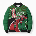 Athletics Kenya Bomber Puffer Jacket Maasai Shield Running Way