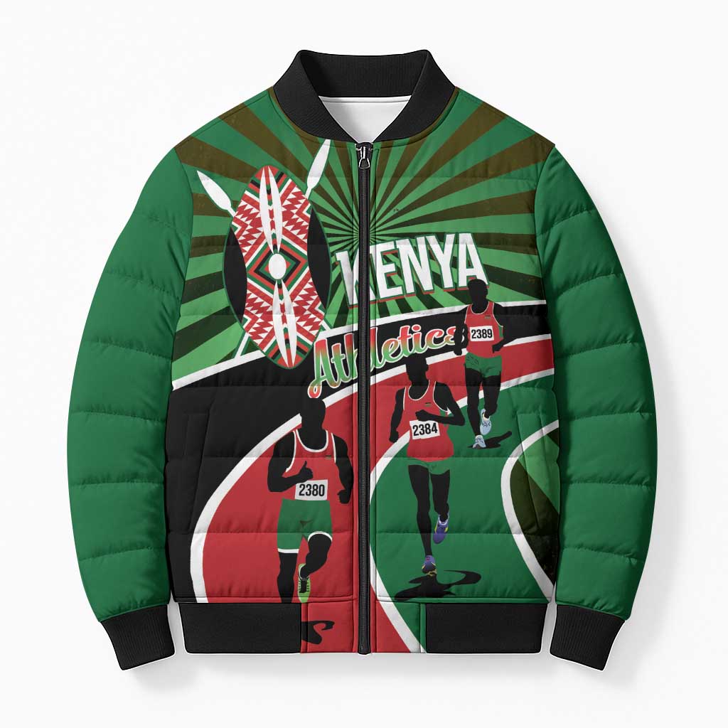 Athletics Kenya Bomber Puffer Jacket Maasai Shield Running Way
