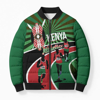 Athletics Kenya Bomber Puffer Jacket Maasai Shield Running Way