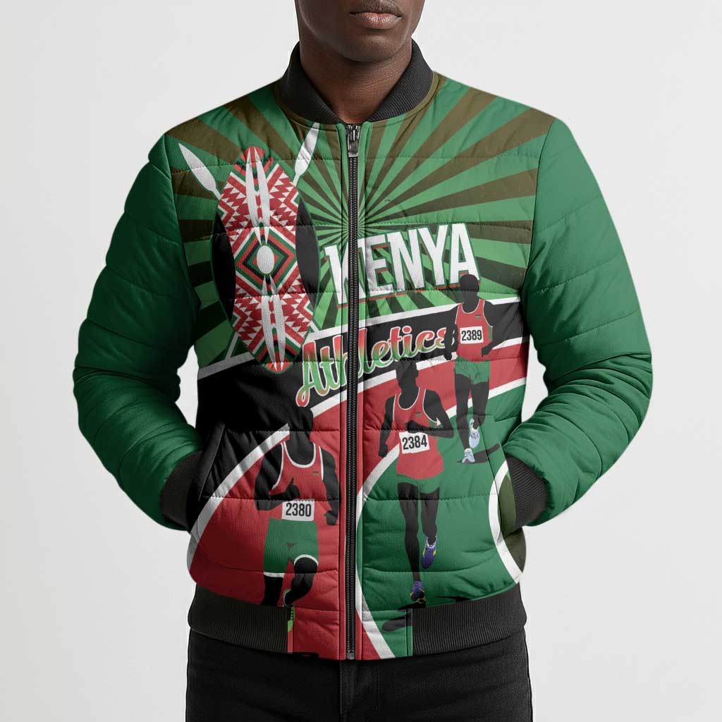 Athletics Kenya Bomber Puffer Jacket Maasai Shield Running Way