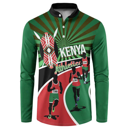 Athletics Kenya Button Sweatshirt Maasai Shield Running Way