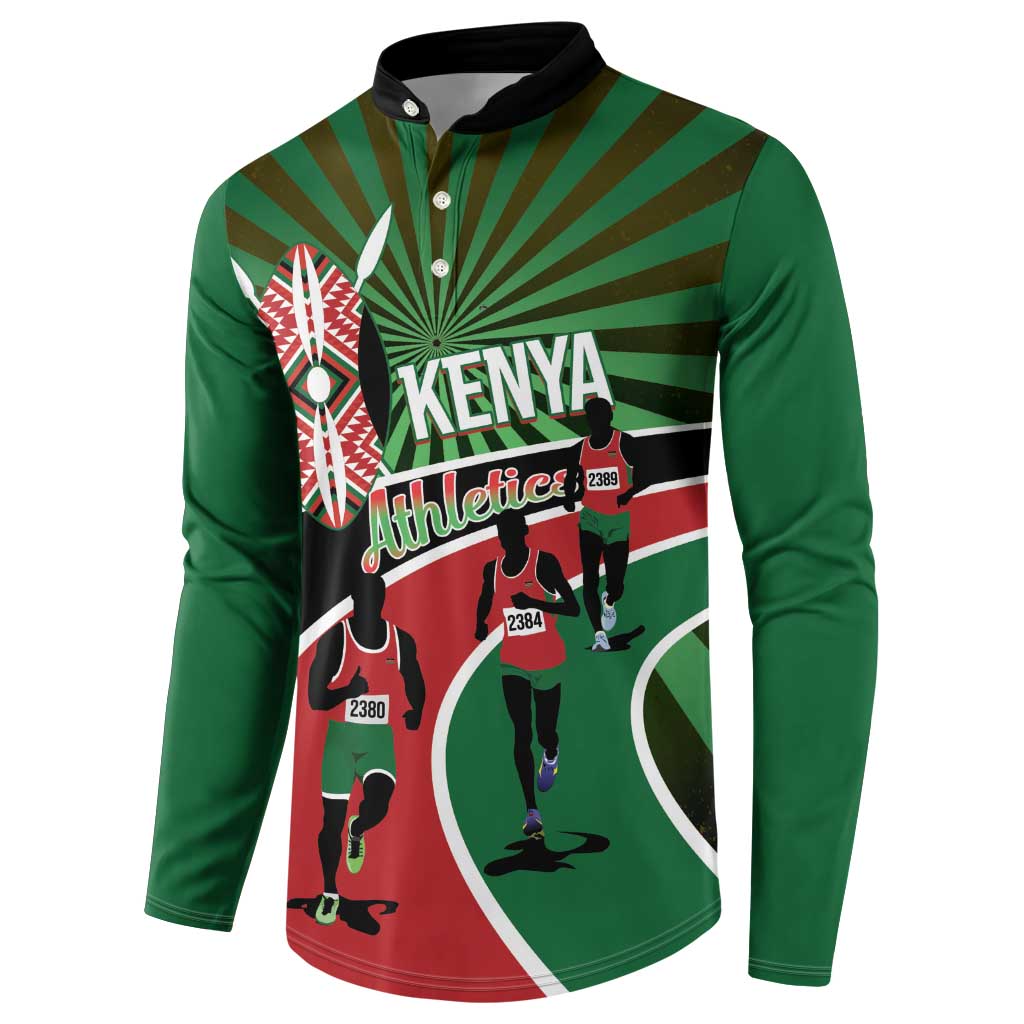 Athletics Kenya Button Sweatshirt Maasai Shield Running Way