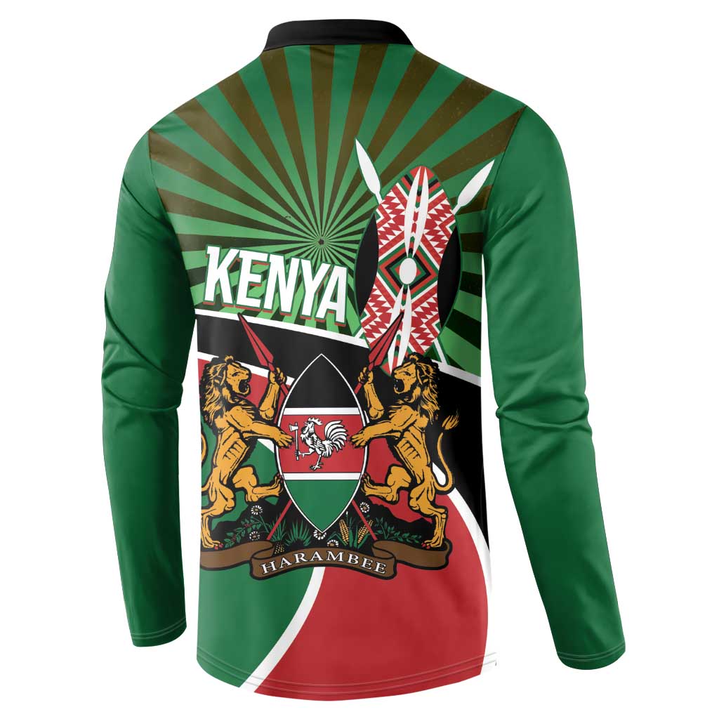 Athletics Kenya Button Sweatshirt Maasai Shield Running Way