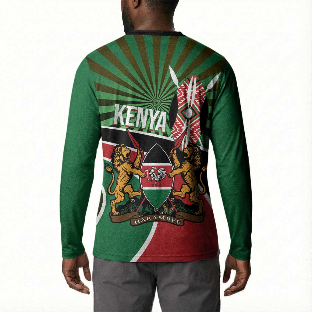 Athletics Kenya Button Sweatshirt Maasai Shield Running Way