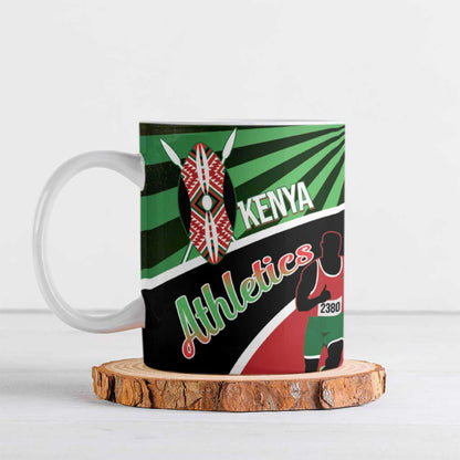 Athletics Kenya Ceramic Mug Maasai Shield Running Way