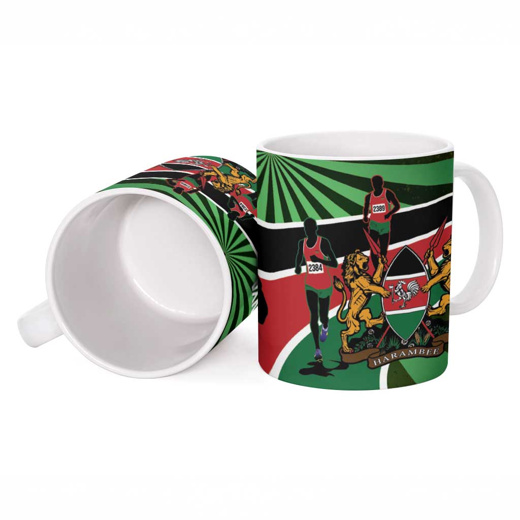 Athletics Kenya Ceramic Mug Maasai Shield Running Way