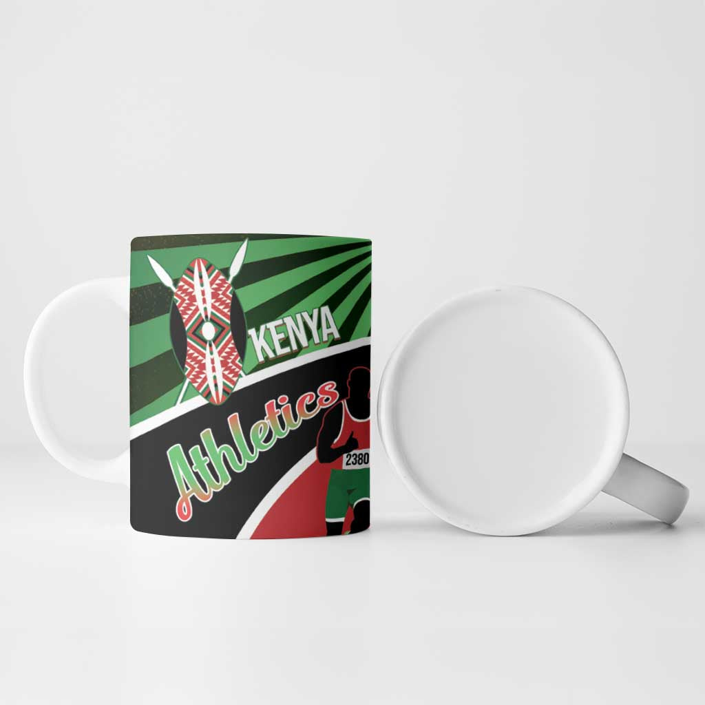 Athletics Kenya Ceramic Mug Maasai Shield Running Way