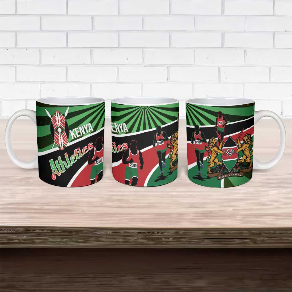 Athletics Kenya Ceramic Mug Maasai Shield Running Way