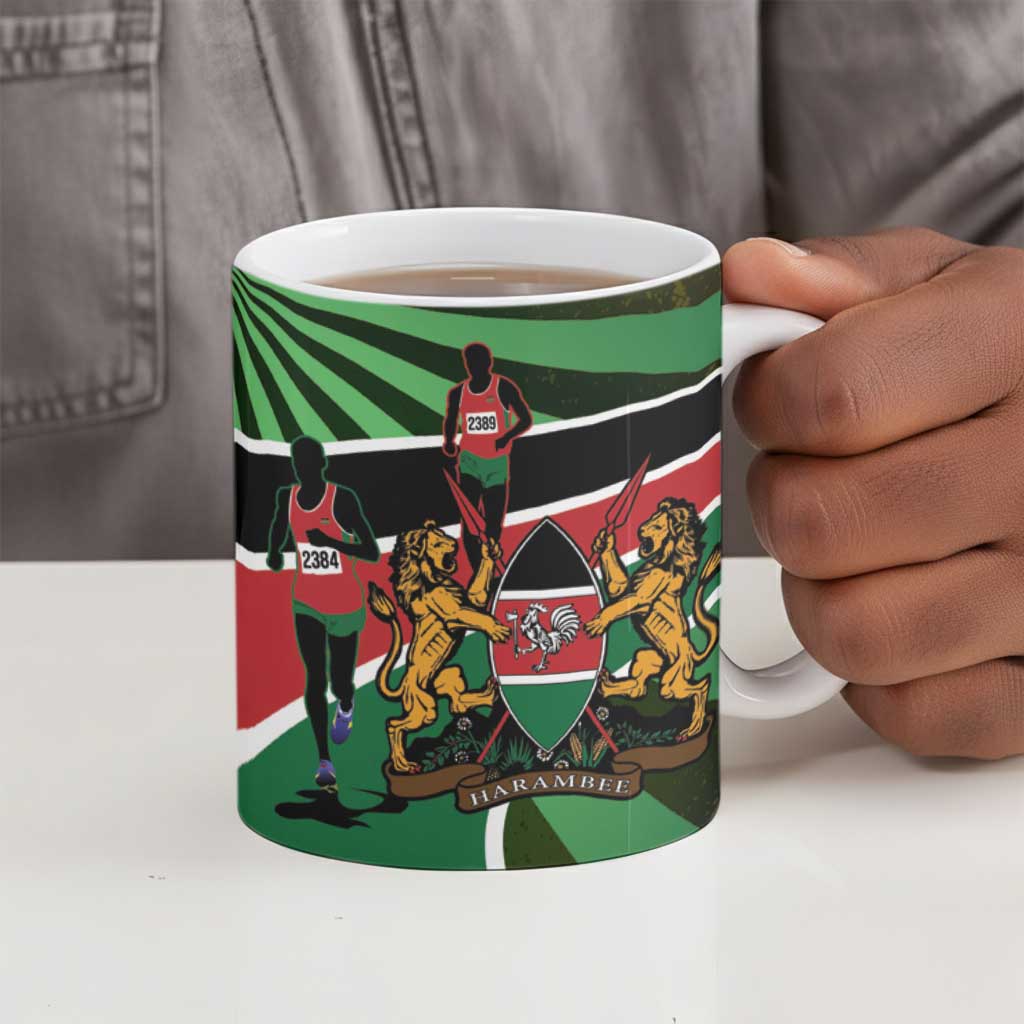 Athletics Kenya Ceramic Mug Maasai Shield Running Way