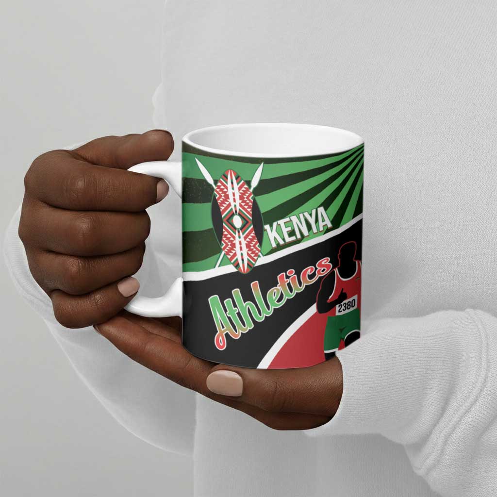 Athletics Kenya Ceramic Mug Maasai Shield Running Way