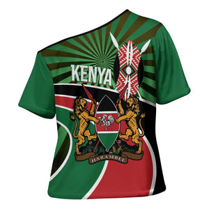 Athletics Kenya Cross Shoulder Shirt Maasai Shield Running Way