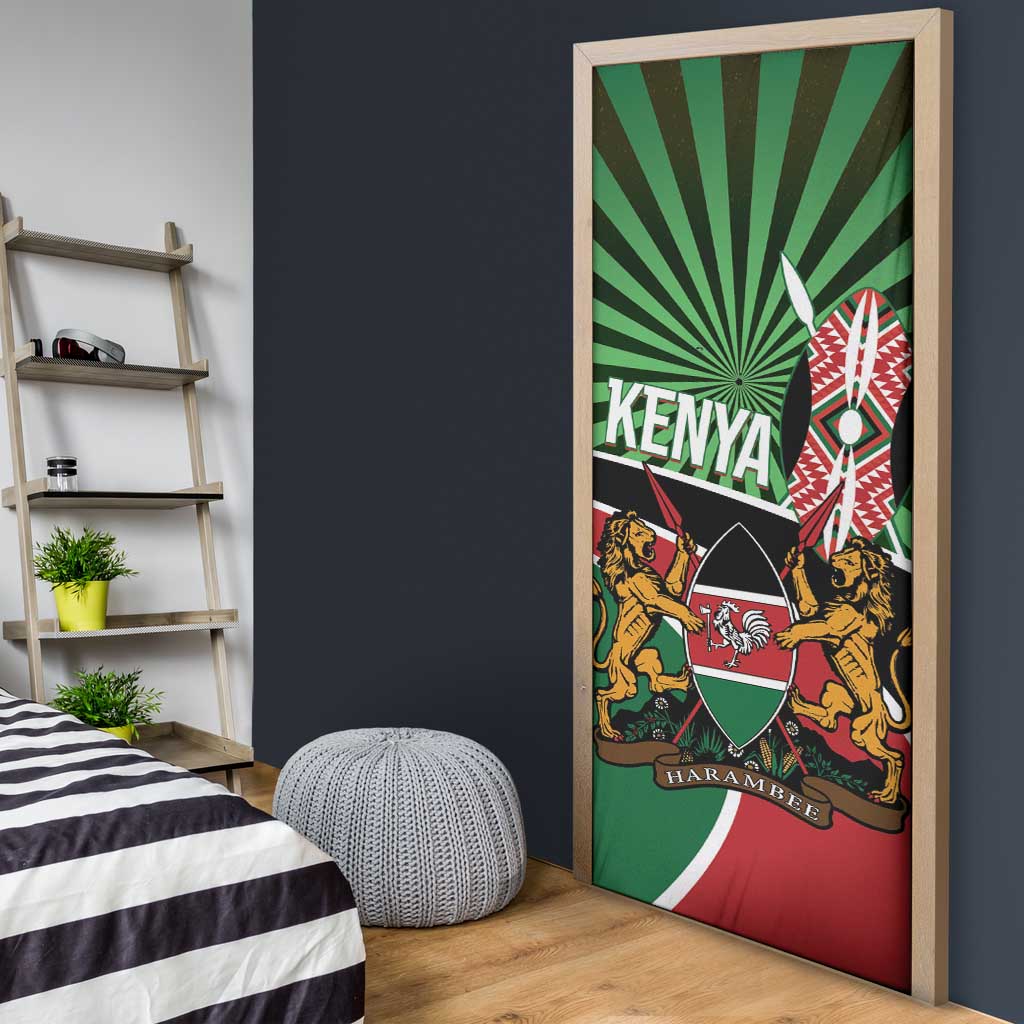 Athletics Kenya Door Cover Maasai Shield Running Way