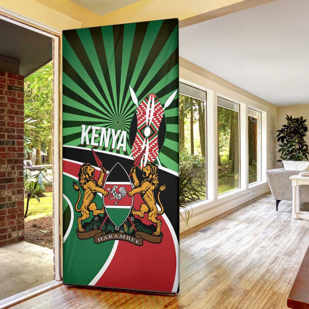 Athletics Kenya Door Cover Maasai Shield Running Way
