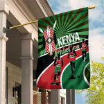Afro Athletics Kenya Garden Flag Olono Maasai Shield Running Way - African Pride