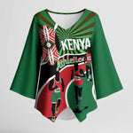 Athletics Kenya Kimono Sleeve Blouse Maasai Shield Running Way