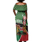 Afro Athletics Kenya Off Shoulder Maxi Dress Olono Maasai Shield Running Way - African Pride