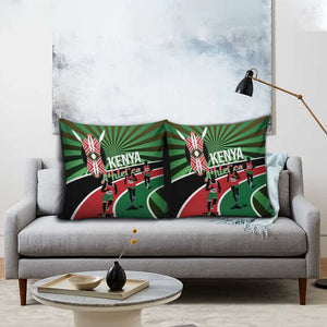 Athletics Kenya Pillow Cover Maasai Shield Running Way