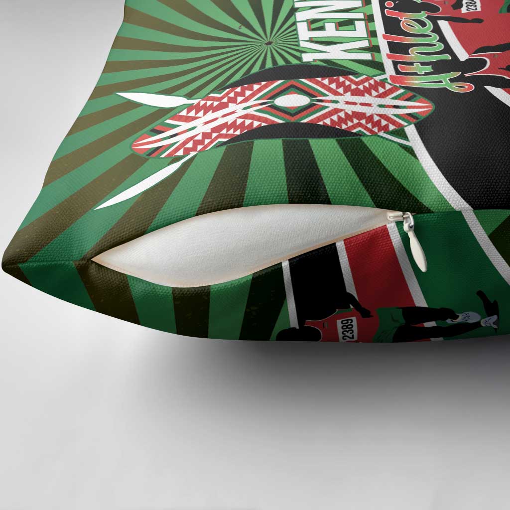Athletics Kenya Pillow Cover Maasai Shield Running Way