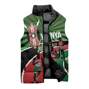 Athletics Kenya Sleeveless Puffer Jacket Maasai Shield Running Way