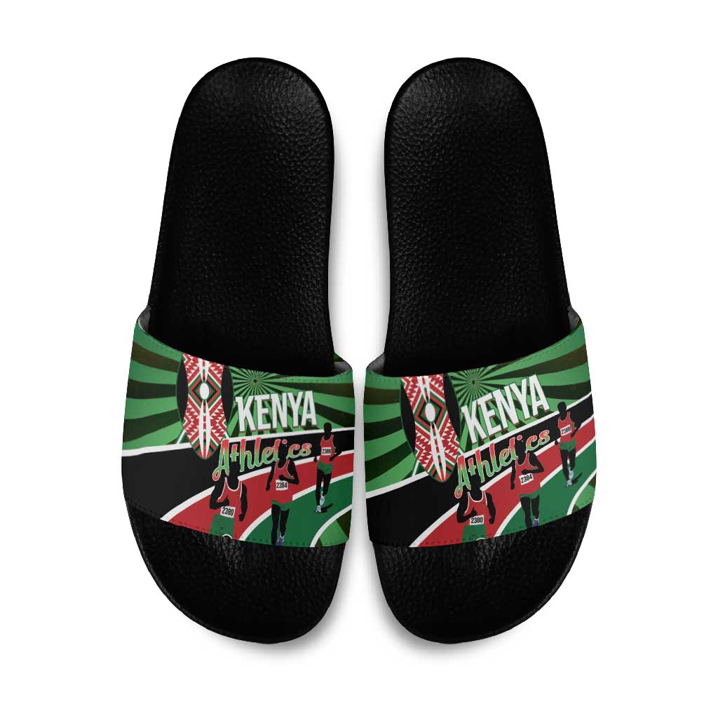 Athletics Kenya Slide Sandals Maasai Shield Running Way