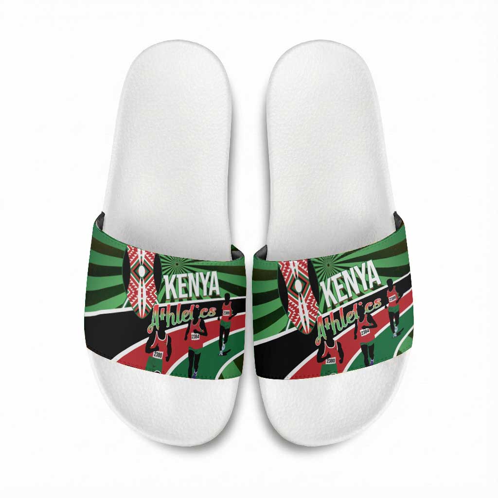 Athletics Kenya Slide Sandals Maasai Shield Running Way
