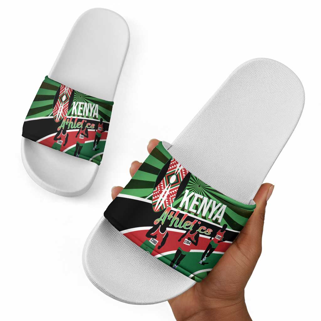 Athletics Kenya Slide Sandals Maasai Shield Running Way