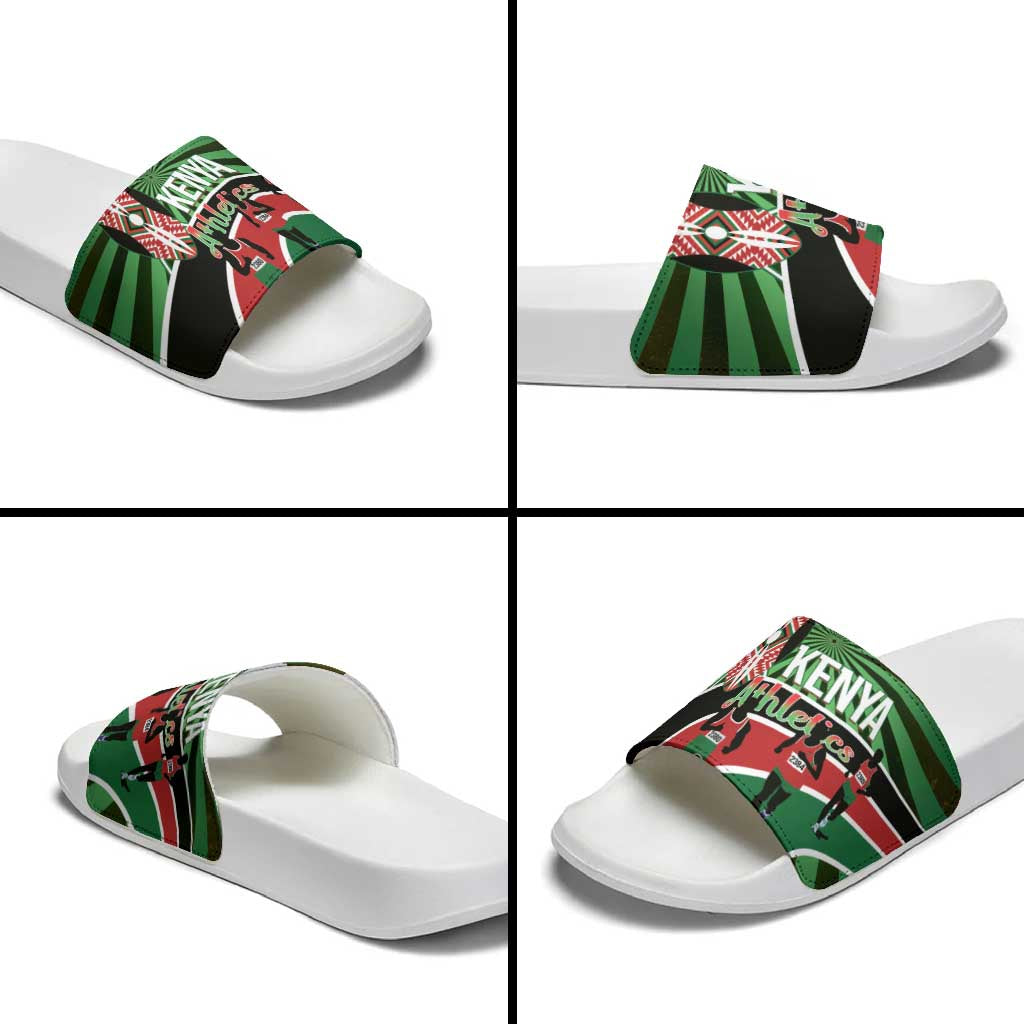 Athletics Kenya Slide Sandals Maasai Shield Running Way