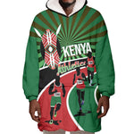 Afro Athletics Kenya Wearable Blanket Hoodie Olono Maasai Shield Running Way - African Pride