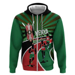 Afro Athletics Kenya Zip Hoodie Olono Maasai Shield Running Way - African Pride
