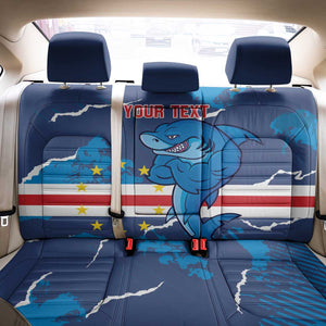 Custom Cape Verde Football Back Car Seat Cover Blue Sharks Mascot