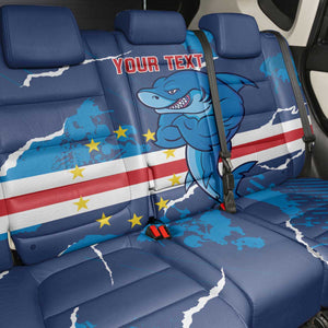 Custom Cape Verde Football Back Car Seat Cover Blue Sharks Mascot