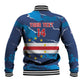 Custom Cape Verde Football Baseball Jacket Blue Sharks Mascot LT14