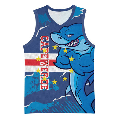 Custom Cape Verde Football Basketball Jersey Blue Sharks Mascot LT14