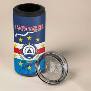 Custom Cape Verde Football 4 in 1 Can Cooler Tumbler Blue Sharks Mascot