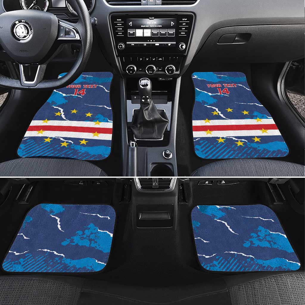 Custom Cape Verde Football Car Mats Blue Sharks Mascot