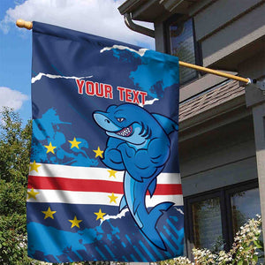 Custom Cape Verde Football Garden Flag Blue Sharks Mascot