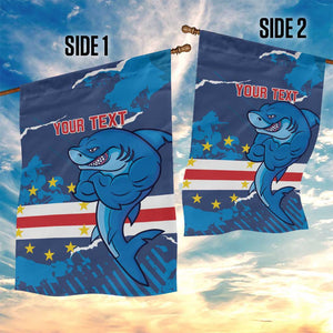 Custom Cape Verde Football Garden Flag Blue Sharks Mascot