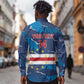 Custom Cape Verde Football Long Sleeve Button Shirt Blue Sharks Mascot