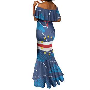 Custom Cape Verde Football Mermaid Dress Blue Sharks Mascot