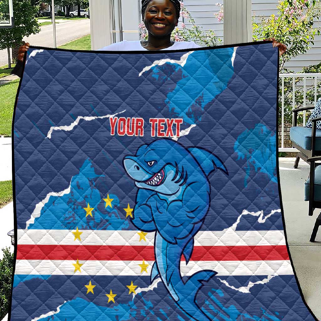 Custom Cape Verde Football Quilt Blue Sharks Mascot