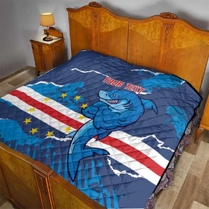 Custom Cape Verde Football Quilt Blue Sharks Mascot