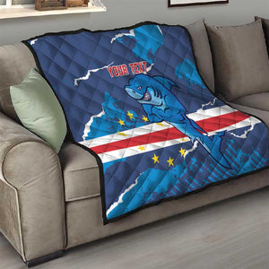 Custom Cape Verde Football Quilt Blue Sharks Mascot