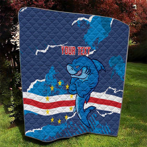 Custom Cape Verde Football Quilt Blue Sharks Mascot