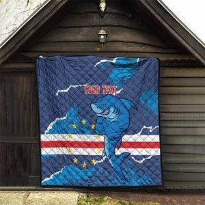 Custom Cape Verde Football Quilt Blue Sharks Mascot