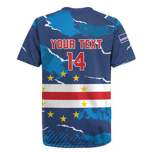 Custom Cape Verde Football Rugby Jersey Blue Sharks Mascot