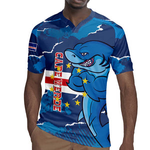 Custom Cape Verde Football Rugby Jersey Blue Sharks Mascot