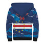 Custom Cape Verde Football Sherpa Hoodie Blue Sharks Mascot